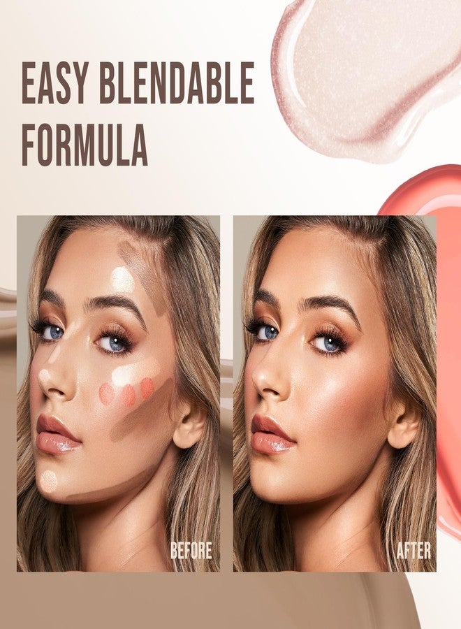 Color Nymph Liquid Makeup Wand Combo, Hydrating Light Tan Contour Glow Liquid Highlighter Pigmented Blush For Cheeks Fine Texture Natural Blend Long Lasting (Light Tan Contour+Blush+Highlighter) - Image 5